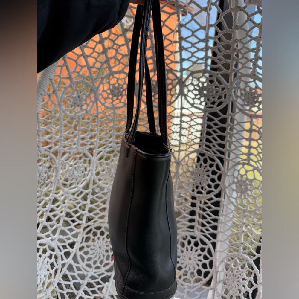 Coach Bleecker Vintage Black Leather Tote Bag made in USA - Picture 2 of 7